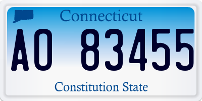 CT license plate AO83455