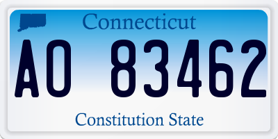 CT license plate AO83462