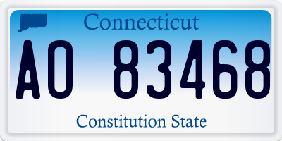 CT license plate AO83468