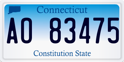 CT license plate AO83475