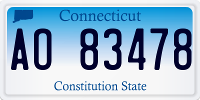 CT license plate AO83478