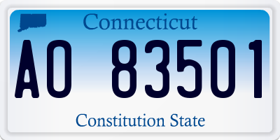 CT license plate AO83501