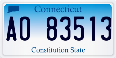 CT license plate AO83513