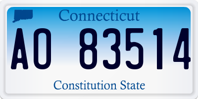 CT license plate AO83514