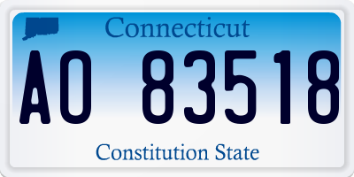 CT license plate AO83518