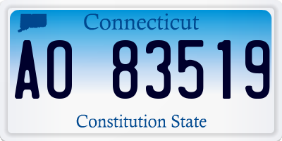 CT license plate AO83519