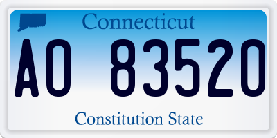 CT license plate AO83520