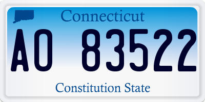 CT license plate AO83522