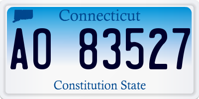 CT license plate AO83527
