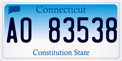 CT license plate AO83538