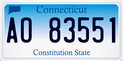 CT license plate AO83551