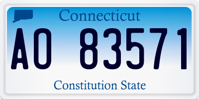 CT license plate AO83571
