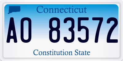 CT license plate AO83572