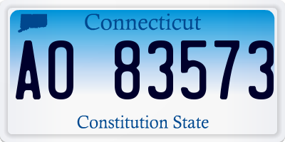 CT license plate AO83573