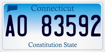 CT license plate AO83592