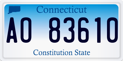 CT license plate AO83610