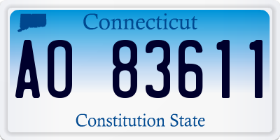 CT license plate AO83611