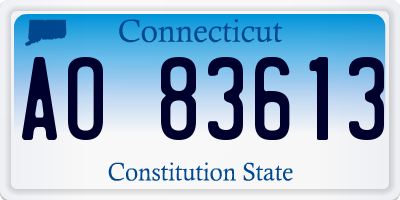 CT license plate AO83613