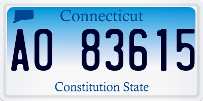 CT license plate AO83615