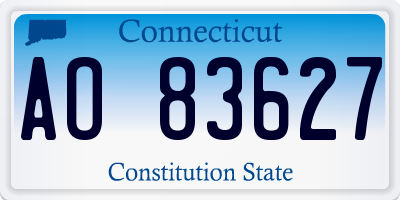 CT license plate AO83627