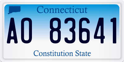 CT license plate AO83641