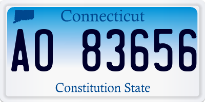 CT license plate AO83656