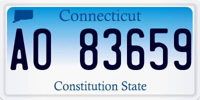 CT license plate AO83659