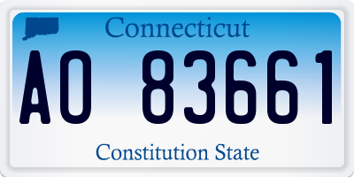 CT license plate AO83661