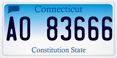 CT license plate AO83666
