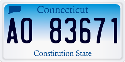 CT license plate AO83671