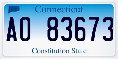 CT license plate AO83673