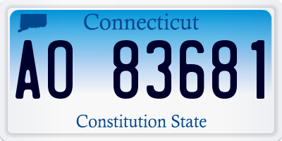 CT license plate AO83681