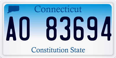 CT license plate AO83694