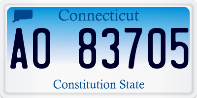 CT license plate AO83705