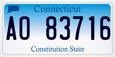 CT license plate AO83716
