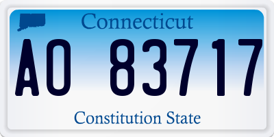 CT license plate AO83717