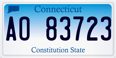 CT license plate AO83723