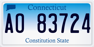 CT license plate AO83724