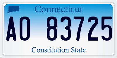CT license plate AO83725