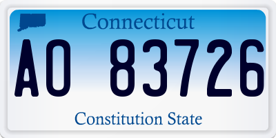 CT license plate AO83726