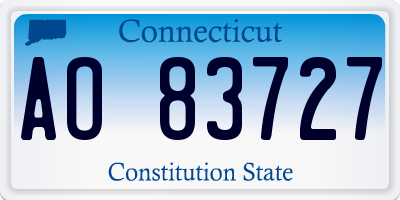 CT license plate AO83727