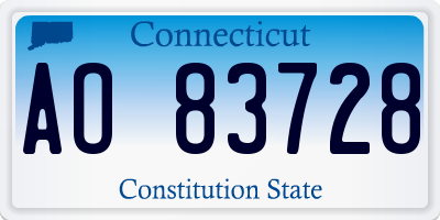 CT license plate AO83728