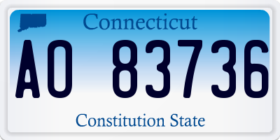 CT license plate AO83736