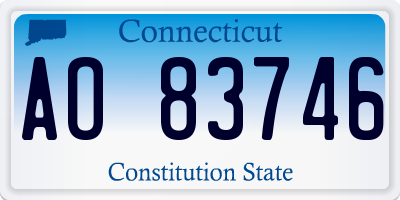 CT license plate AO83746