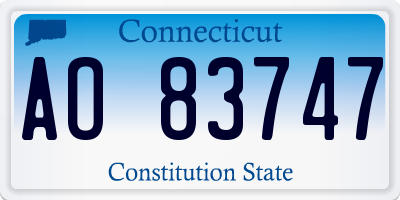 CT license plate AO83747