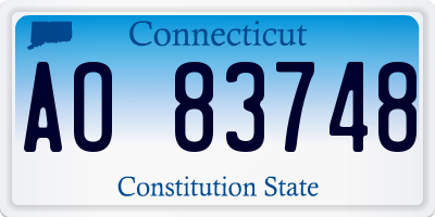 CT license plate AO83748