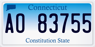 CT license plate AO83755