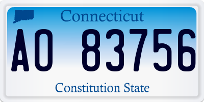 CT license plate AO83756