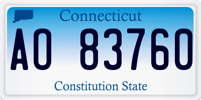 CT license plate AO83760