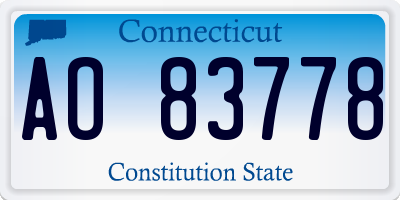 CT license plate AO83778